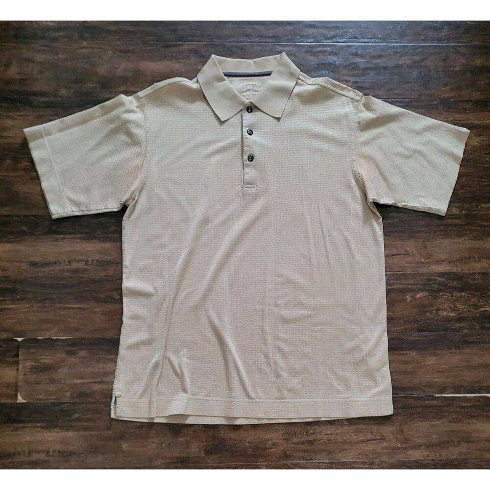 Cutter & Buck Mens S Polo Beige Short Sleeve Cotton Knit